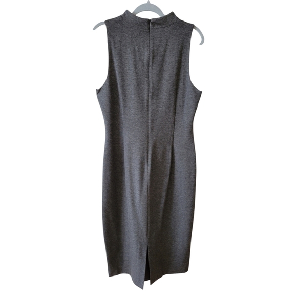 WHBM Gray Sleeveless Midi Length Sheath Dress Size 12 - Picture 3 of 4